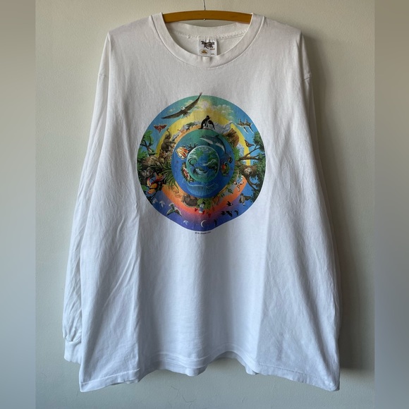 Vintage 90’s Animal Circle of Life Nature Long Sleeve - Picture 1 of 16